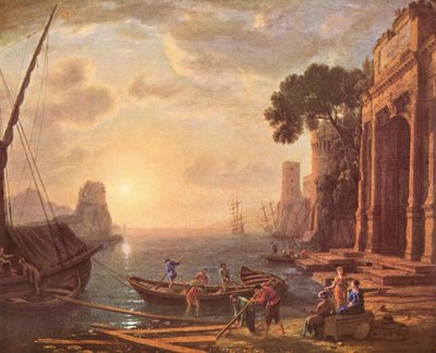 Harbour at Sunset by Claude Lorrain
